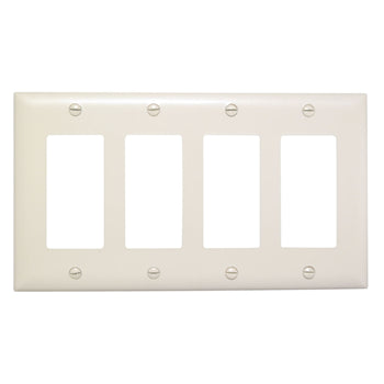 Pass And Seymour Trademaster Plate 4-Gang 4 Decorator Gray (TP264GRY)