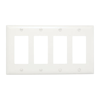 Pass And Seymour Trademaster Plate 4-Gang 4 Decorator White (TP264W)