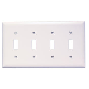 Pass And Seymour Trademaster Plate 4-Gang 4 Toggle White (TP4W)