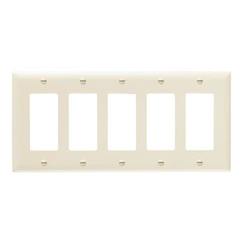 Pass And Seymour Trademaster Plate 5-Gang 5 Decorator Light Almond (TP265LA)