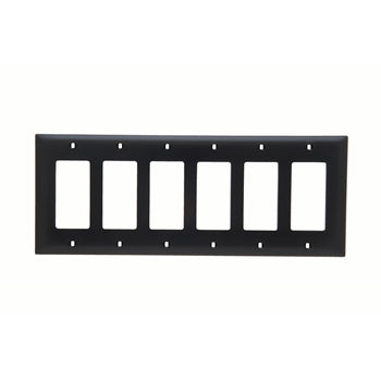 Pass And Seymour Trademaster Plate 6-Gang 6 Decorator Black (TP266BK)