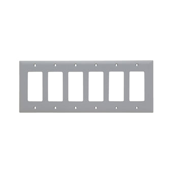 Pass And Seymour Trademaster Plate 6-Gang 6 Decorator Gray (TP266GRY)