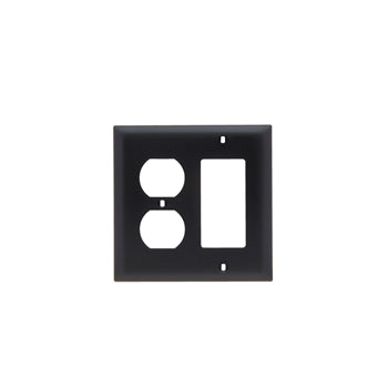 Pass And Seymour Trademaster Plate 2-Gang 1 Duplex 1 Decorator Black (TP826BK)