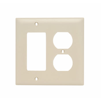 Pass And Seymour Trademaster Plate 2-Gang 1 Duplex 1 Decorator Ivory (TP826I)