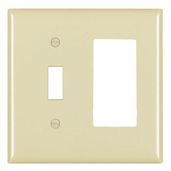 Pass And Seymour Trademaster Plate 2-Gang 1 Toggle 1 Decorator Black (TP126BK)