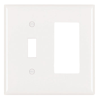 Pass And Seymour Trademaster Plate 2-Gang 1 Toggle 1 Decorator White (TP126W)