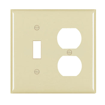 Pass And Seymour Trademaster Plate 2-Gang 1 Toggle 1 Duplex Ivory (TP18I)