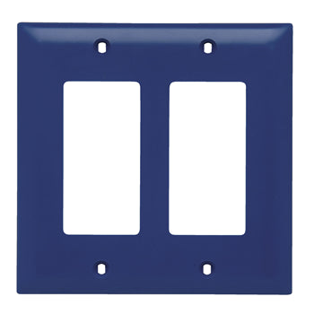 Pass And Seymour Trademaster Wall Plate 2-Gang 2 Decorator Blue (TP262BL)
