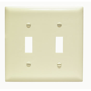 Pass And Seymour Trademaster Wall Plate 2-Gang 2 Toggle Ivory (TP2I)