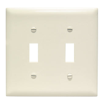 Pass And Seymour Trademaster Wall Plate 2-Gang 2 Toggle Light Almond (TP2LA)