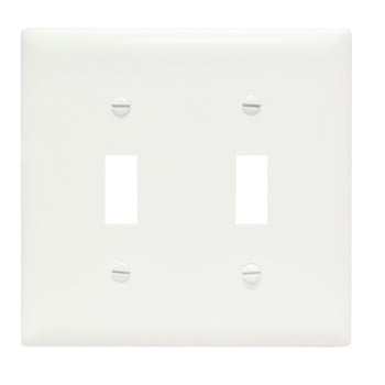 Pass And Seymour Trademaster Wall Plate 2-Gang 2 Toggle White (TP2W)