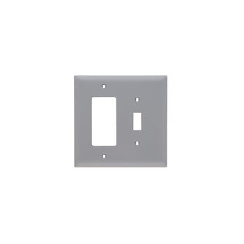 Pass And Seymour Trademaster Wall Plate Jumbo 2-Gang 1 Toggle 1 Decorator Gray (TPJ126GRY)