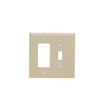 Pass And Seymour Trademaster Wall Plate Jumbo 2-Gang 1 Toggle 1 Decorator Ivory (TPJ126I)