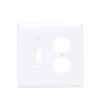 Pass And Seymour Trademaster Wall Plate Jumbo 2-Gang 1 Toggle Duplex White (TPJ18W)