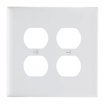 Pass And Seymour Trademaster Wall Plate Jumbo 2-Gang 2 Duplex White (TPJ82W)