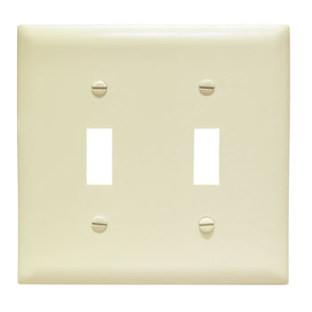 Pass And Seymour Trademaster Wall Plate Jumbo 2-Gang 2 Toggle Ivory (TPJ2I)