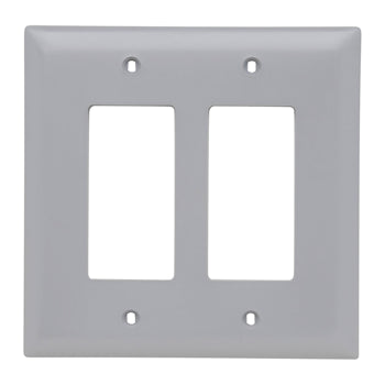 Pass And Seymour Trademaster Wall Plate Jumbo 2-Gang 2 Decorator Gray (TPJ262GRY)
