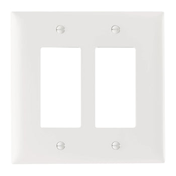 Pass And Seymour Trademaster Wall Plate Jumbo 2-Gang 2 Decorator White (TPJ262W)