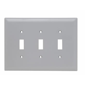 Pass And Seymour Trademaster Wall Plate Jumbo 3-Gang 3 Toggle Gray (TPJ3GRY)