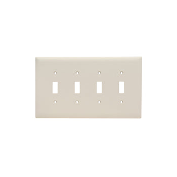 Pass And Seymour Trademaster Wall Plate Jumbo 4-Gang 4 Toggle Light Almond (TPJ4LA)