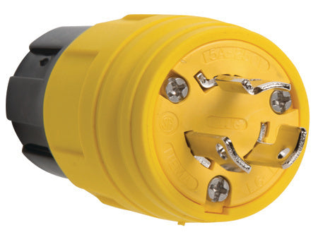 Pass And Seymour Turnlok Plug IP67 15A 250V L615P Yellow And Brown (24W49)