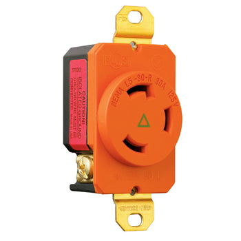 Pass And Seymour Turnlok Receptacle Single 3-Way 30A 125V Isolated Ground (IGL530R)