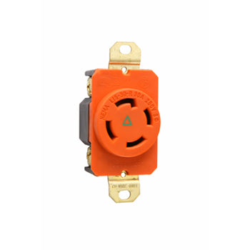 Pass And Seymour Turnlok Single Receptacle 4W 30A 3P 250V Isolated Ground (IGL1530R)