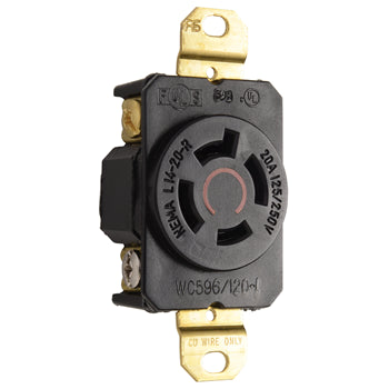 Pass And Seymour Turnlok Single Receptacle 4W 20A 125/250V (L1420R)