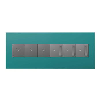 Pass And Seymour Turquoise Blue 6-Gang Wall Plate (AWP6GTB1)