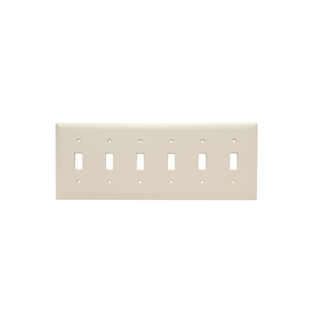 Pass And Seymour Wall Plate 6-Gang Toggle Light Almond (SP6LA)