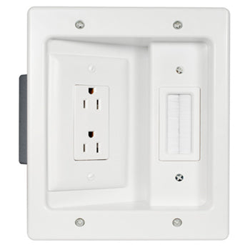 Pass And Seymour White Flat Panel Recessed Wall Plate (HT2102WHV1)