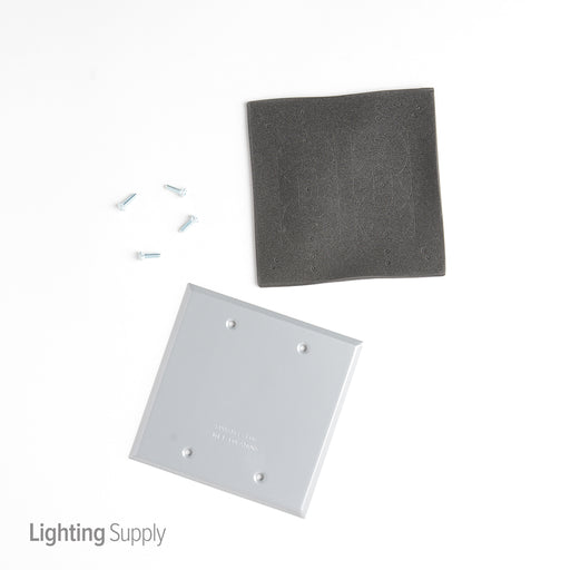 Pass And Seymour Wall Plate Cover 2-Gang Blank With Gasket Gray (WPB2G)