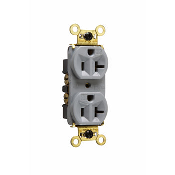 Pass And Seymour Weather-Resistant Duplex Receptacle Back And Side Wire 20A/125V Gray (WR5362GRY)