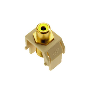 Pass And Seymour Yellow RCA To F-Connector Light Almond M20 (WP3465LA)
