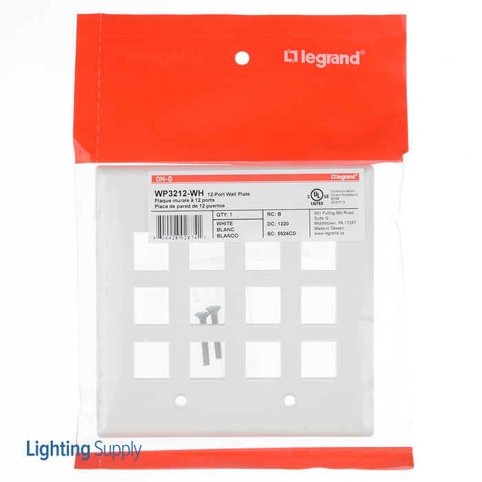 Pass And Seymour 2-Gang Wall Plate 12-Port White M5 (WP3212WH)