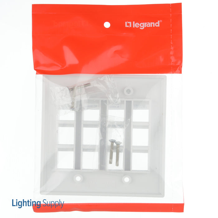 Pass And Seymour 2-Gang Wall Plate 12-Port White M5 (WP3212WH)