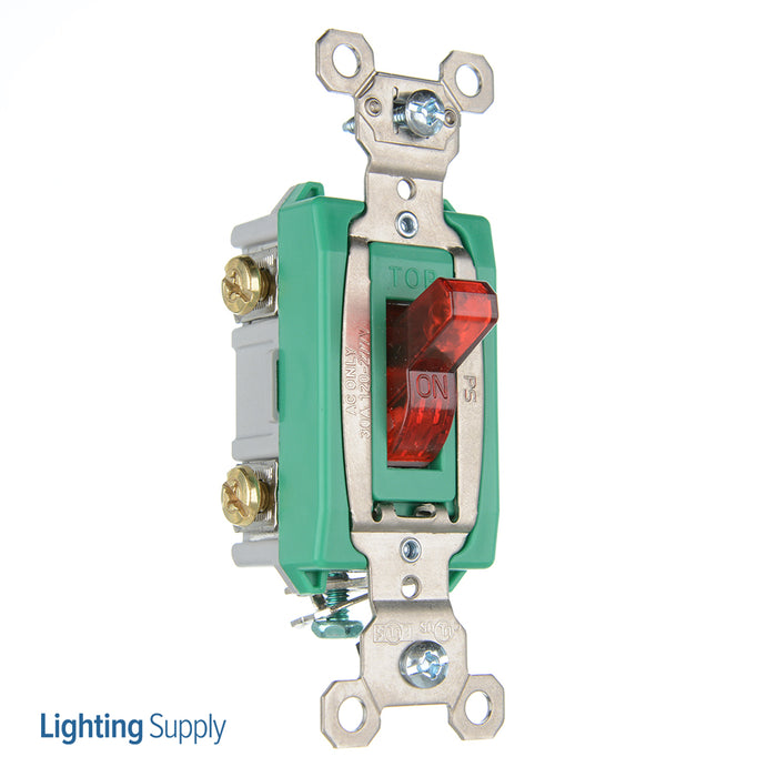 Pass And Seymour 30A 120/277VAC Back And Side Wire Double-Pole Pilot Red (PS30AC2RPL)