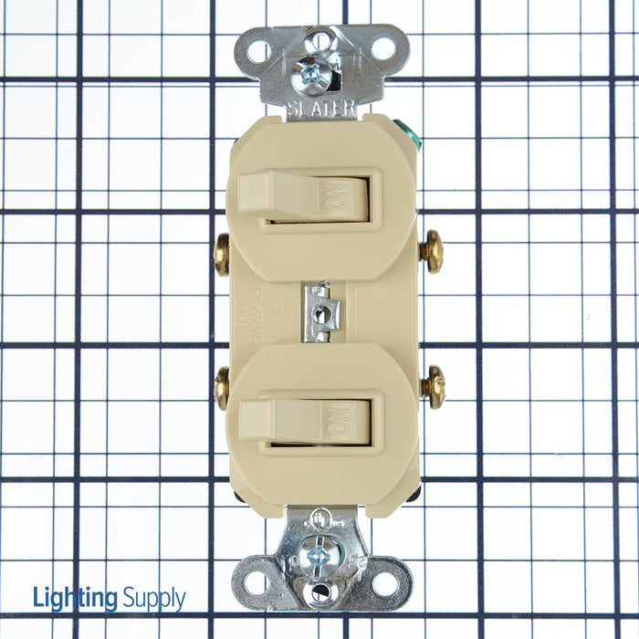 Pass And Seymour Combination 2 Switches 1P 20A 120/277V Ivory (670IG)