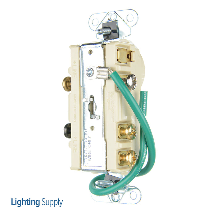 Pass And Seymour Combination Switch 3-Way 15A120V Pilot Light 1/25 Ivory (695IG)