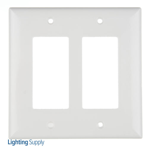 Pass And Seymour Plastic Plate Junior Jumbo 2-Gang 2 SPLEX Without Line White (SPJ262W)