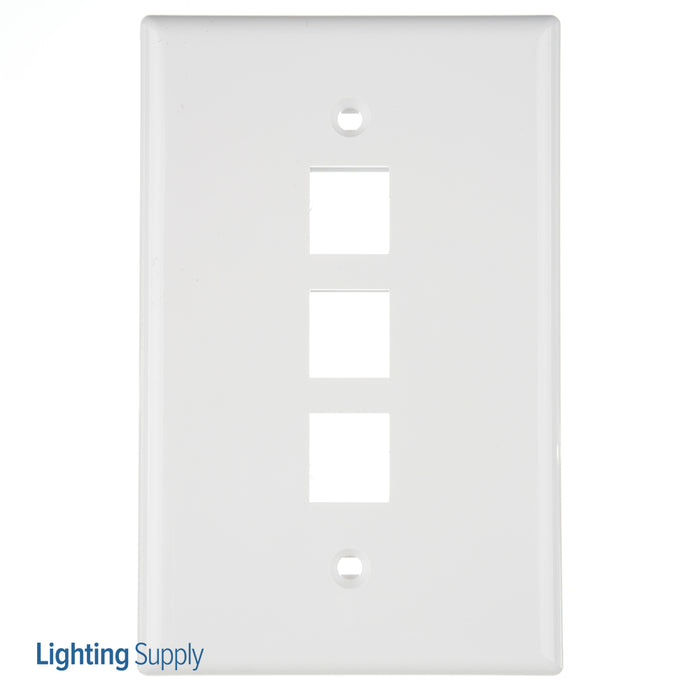 Pass And Seymour 1-Gang Oversized Wall Plate 3-Port White (WP3303WH)
