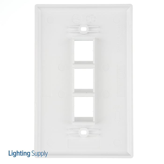 Pass And Seymour 1-Gang Oversized Wall Plate 3-Port White (WP3303WH)