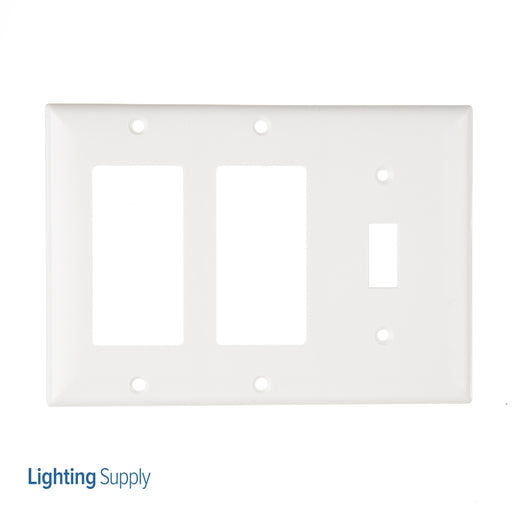 Pass And Seymour Smooth Wall Plate 1-Gang Toggle 2-Gang SPLEX White (SP1262W)