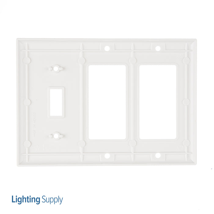 Pass And Seymour Smooth Wall Plate 1-Gang Toggle 2-Gang SPLEX White (SP1262W)