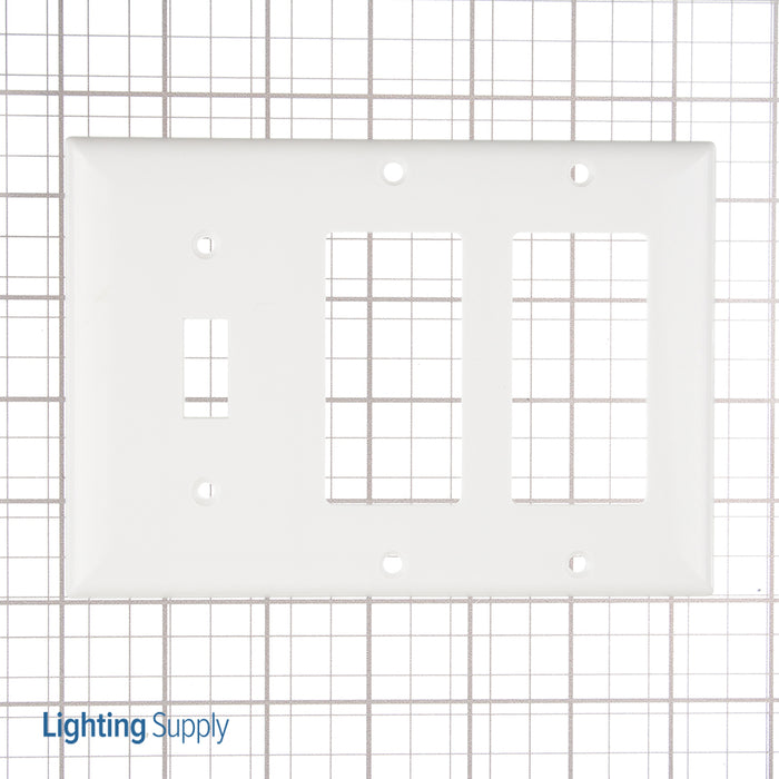 Pass And Seymour Smooth Wall Plate 1-Gang Toggle 2-Gang SPLEX White (SP1262W)