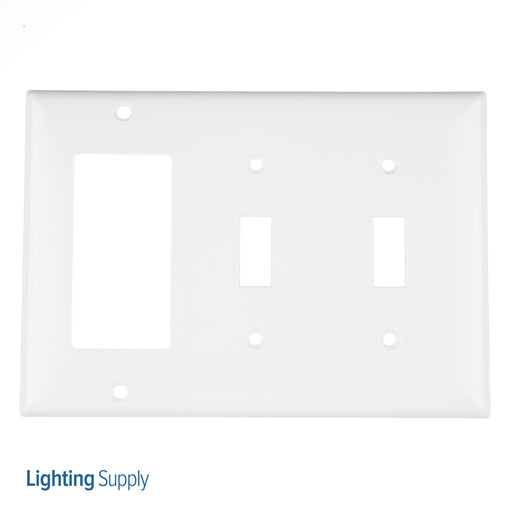Pass And Seymour Smooth Wall Plate 2-Gang Toggle 1-Gang SPLEX White (SP226W)