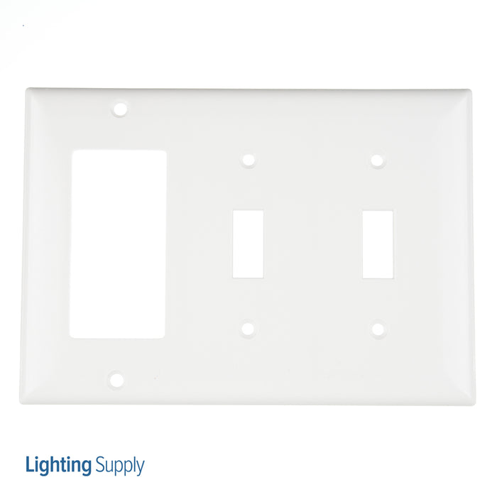 Pass And Seymour Smooth Wall Plate 2-Gang Toggle 1-Gang SPLEX White (SP226W)