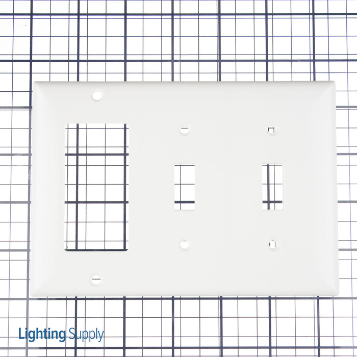 Pass And Seymour Smooth Wall Plate 2-Gang Toggle 1-Gang SPLEX White (SP226W)
