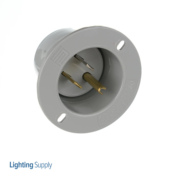 Pass And Seymour Straight Blade Flanged Inlet 3-Way 15A 125V (5278SS)