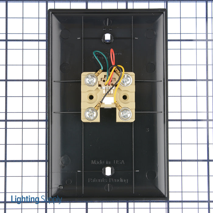 Pass And Seymour Telephone 4 Conductor 1-Gang Thermoplastic Plate Black (TPTE1BK)